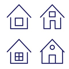 Outline home line icons isolated on a white background. House icons sign  Eps 10. Vector illustration.