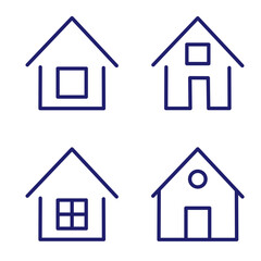 Outline home line icons isolated on a white background. House icons sign  Eps 10. Vector illustration.