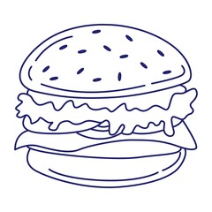 Illustration Vector outline Hamburger Burger. Logo vector illustration. Vector illustration. Editable Stroke. Eps 10. 