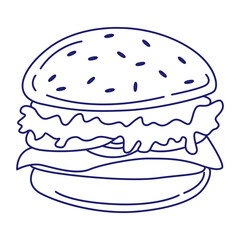 Illustration Vector outline Hamburger Burger. Logo vector illustration. Vector illustration. Editable Stroke. Eps 10. 