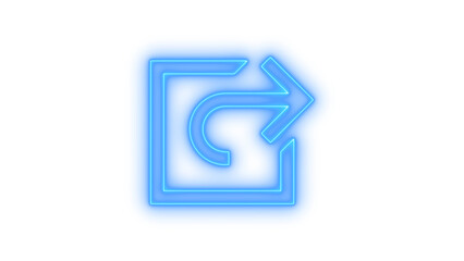 Illustration of neon blue external link isolated on transparent background, a glowing symbol of redirection, navigation, and connection to external resources online