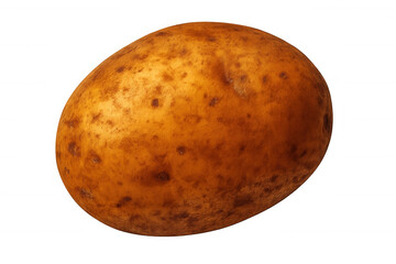 Spinning whole potato with skin against transparent backdrop, ideal for culinary and nutrition content creation