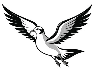 Obraz premium Soaring Bird with Open Wings in Flight silhouette