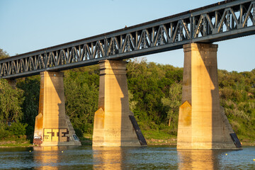 Bridge with graffiti on it