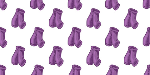 Seamless Purple Jeans Pattern. Purple jeans in cartoon flat style. Seamless stylish illustration on light background.