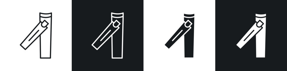 Nail clippers icons in solid and stroke graphics