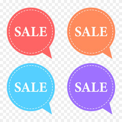 sale sticker flat vector icon set