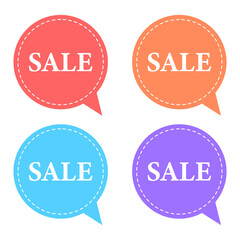 sale sticker flat vector icon set