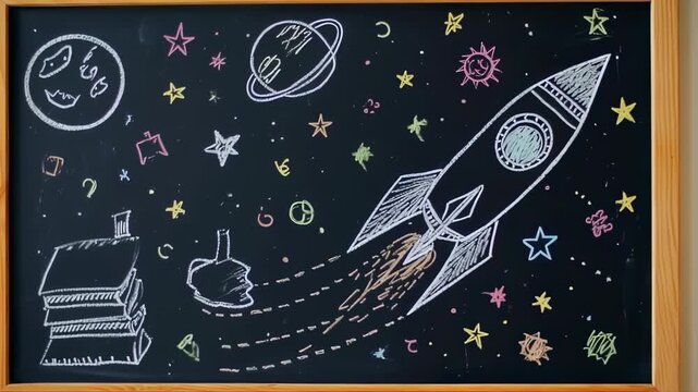 Chalkboard Rocket Launch: Education, Space, and Creative Exploration