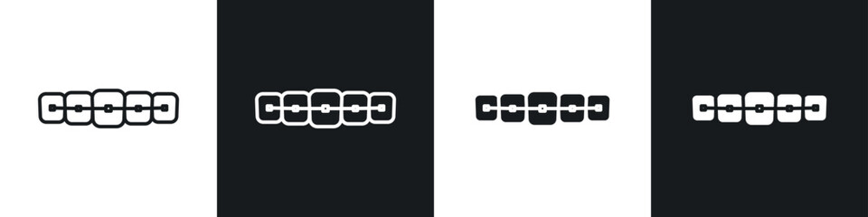 Braces icons in solid and stroke graphics