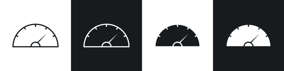 Meter icons in solid and stroke graphics