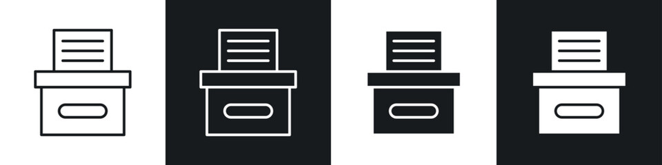 Complaint box icons in solid and stroke graphics