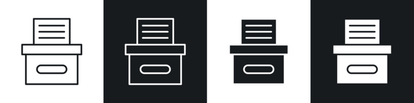 Complaint box icons in solid and stroke graphics