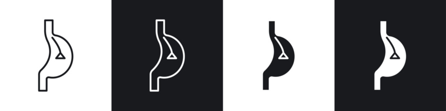 Endoscopy icons in solid and stroke graphics