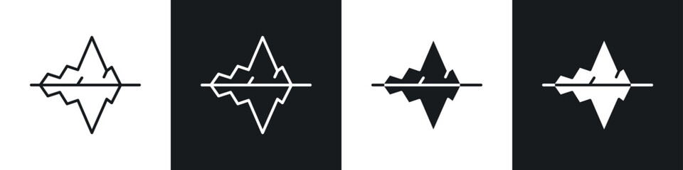 Iceberg icons in solid and stroke graphics © Bsbd