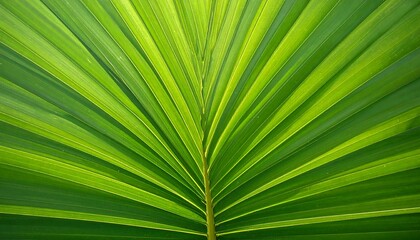 Obraz premium Close-up of vibrant green palm frond