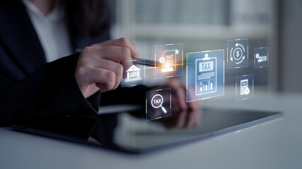 Financial regulation and tax compliance concept showing tax document, VAT, transaction flow, and financial auditing in modern financial system Latch