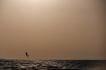 Fototapeta premium Action Kiteboarding on Cyprus Ocean
