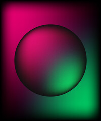 vector illustration of a glowing sphere. Abstract sphere with gradient colors and blurred effects, minimalist style.