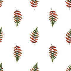 Watercolor seamless pattern with autumn branches. . Perfect for textiles, packaging, stationery, scrapbooking, wallpapers, and digital backgrounds.