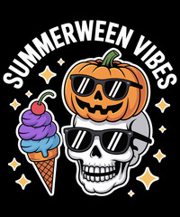 Summerween Ice Cream Skeleton. Summerween Vibes. Summerween