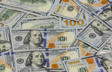 Background of 100 USD bills for finance and banking