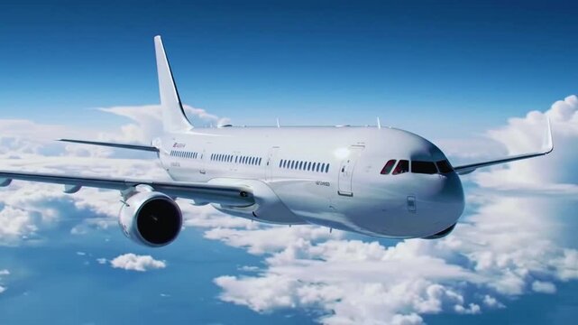 Zooming into an airplane turbine engine mid-flight. . Aerial view of a plane showing the spinning blades of the motor.