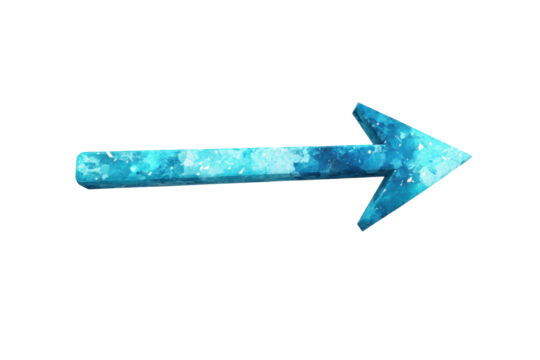 Yellow directional arrow with weathered paint indicates the right direction and choice for viewers and design projects