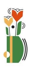 Flower vase bauhaus geometric artwork