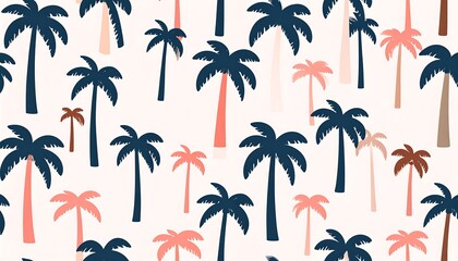 Palm trees pattern, various colors