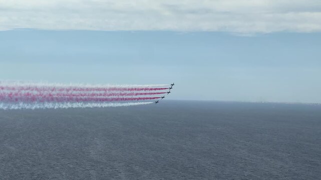 The Aerobatic team during air show at Jeddah, Saudi Arabia - national day - Foundation day video