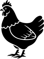 Bold hen silhouette illustration for organic farms, poultry businesses, and animal lovers