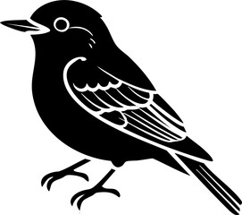 Obraz premium Elegant black bird illustration, perfect for nature design or branding with avian themes