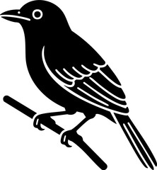 Elegant songbird perched peacefully on branch, a symbol of nature's beauty and freedom