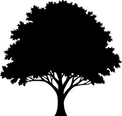 Elegant tree silhouette for nature designs and logos. Timeless tree art for your project needs