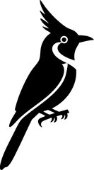 Stylized Crested Bird Silhouette