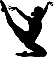 Fototapeta premium Dynamic dancer in elegant pose, embodying grace, strength, and artistic expression for performance inspiration.