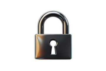 Rose gold padlock on a white background, security of digital data and privacy protection concept