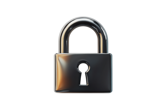 Rose gold padlock on a white background, security of digital data and privacy protection concept