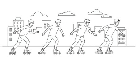 Inline Skating Through the City A Sequence of Motion in Outline