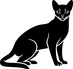 Obraz premium Elegant black cat silhouette poised gracefully, exuding mystery and sophistication for modern designs.