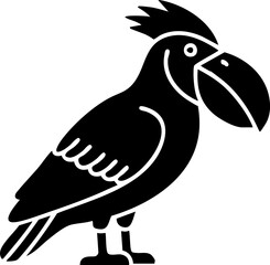 Charming black parrot silhouette conveys tropical vibes and playful personality for vibrant designs