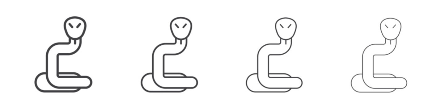 Snake icon simple vector line art symbol
