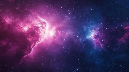 Naklejka premium Beautiful cosmic scene with vibrant colors and stars in the night sky. A stunning display of space art and galactic wonders.