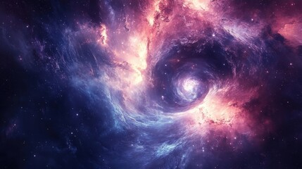 Fototapeta premium Vibrant Cosmic Spiral in Stunning Colors of Deep Space