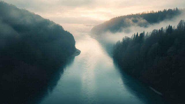 River landscape, natural landscape, sunset, sunrise, greenery