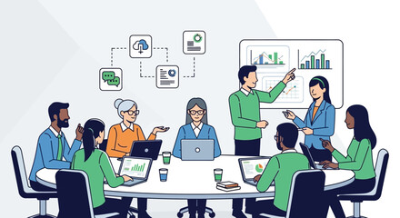 business people working in a meeting room