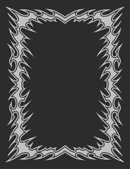 Metallic tribal frame design for flyer, poster or text