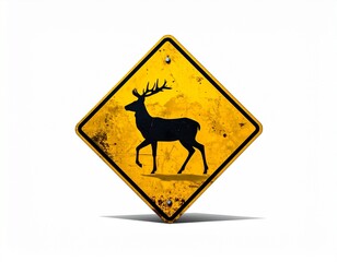 Deer Crossing Warning Sign