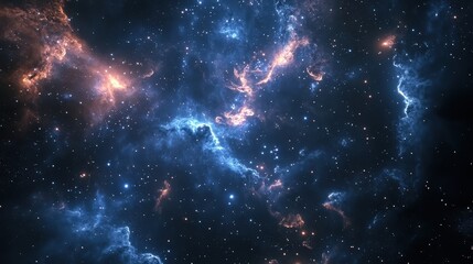 Fototapeta premium A Stunning Cosmic Landscape Filled with Stars and Mystical Colors of the Universe